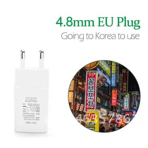 한국 변환 플러그 KC 인증 KCC 한국 EU 어댑터, 스마트 휴대폰 USB 충전기, 고속 충전, 한국 EU 광고, 5V1A 5V2A