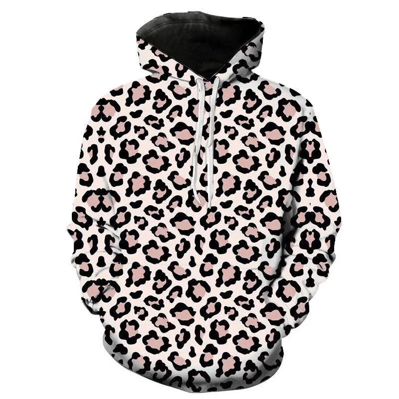 3D Printed Leopard Print Sweatshirt Men Women Children Cool Fashion Hoodie Pullover Long Sleeve Street Wear Kids Boys Girls Top