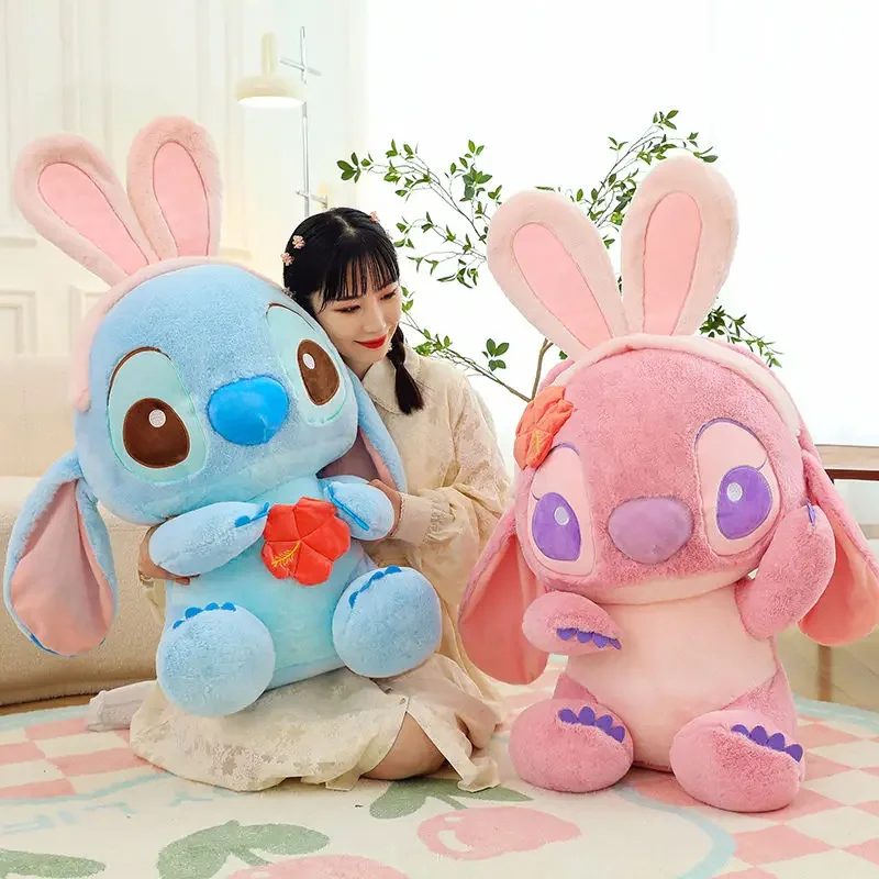 95CM Super Big Size Disney Stuffed Anne Animal Stitch Cartoon Cushion Doll Home Decoration Girl Children's Holiday Gift Toy