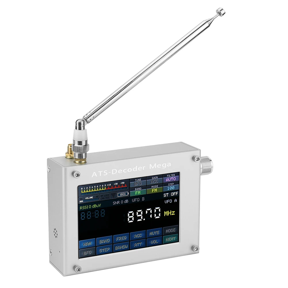 Für Mega Radio AM FM Synchroner SSB CW Digitalempfänger, aufgerüstet vom ATS25 Max Decoder, mit einem 4-Zoll-Farbbildschirm