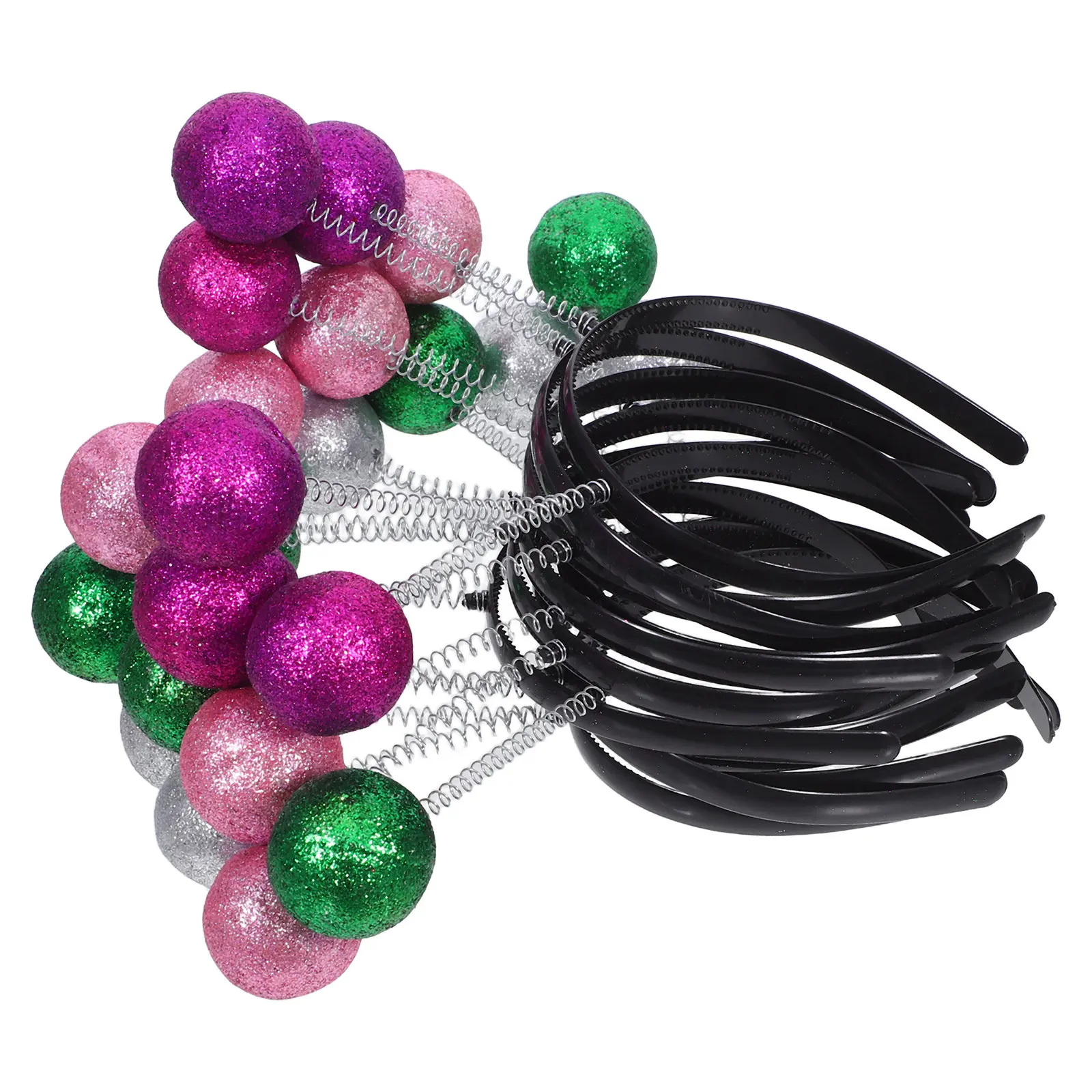 

12 шт. блестящих повязок на голову в виде инопланетян с милым круглым шариковым дизайном, легко носить в течение длительного времени, идеально подходят для тематических вечеринок, свадеб, маскарадов