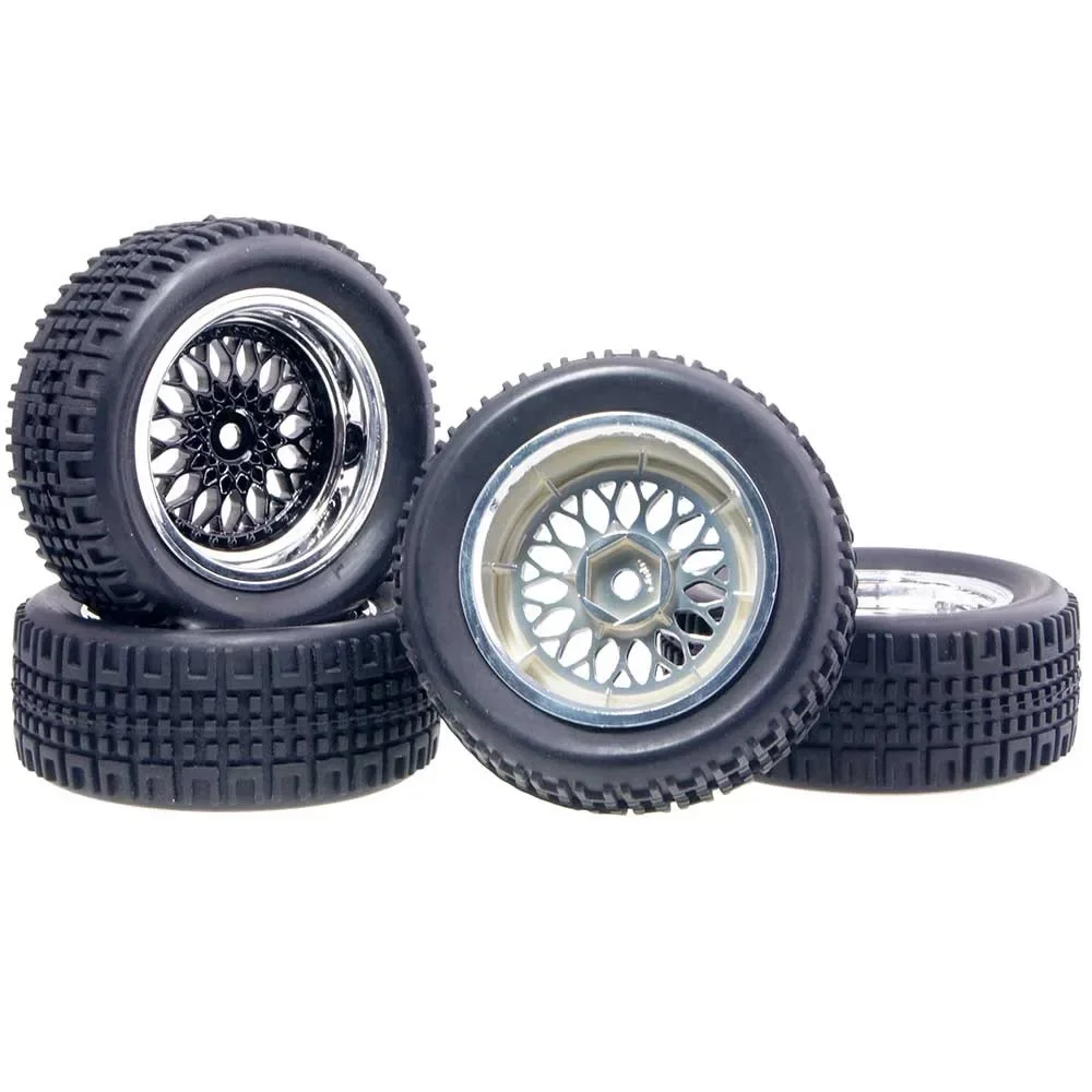 1:10 Flat Rally Tyre 75mm Wheel Rims & Tires Set 12mm Hex for Tamiya WLtoys HPI HSP ARRMA Buggy 1/10 Scale RC Car Upgrade Parts