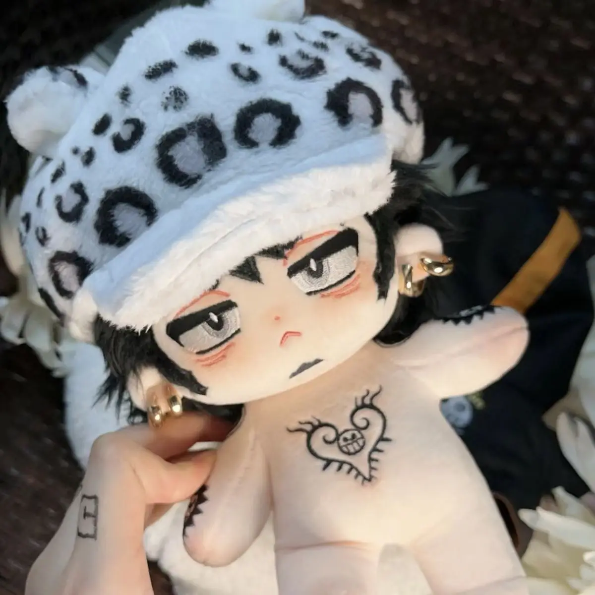 20cm Anime Game Role Trafalgar D. Water Law Cosplay Stuffed Plush Doll Body Cartoon Dress Up Plushie Pillow Toys Figures Gift