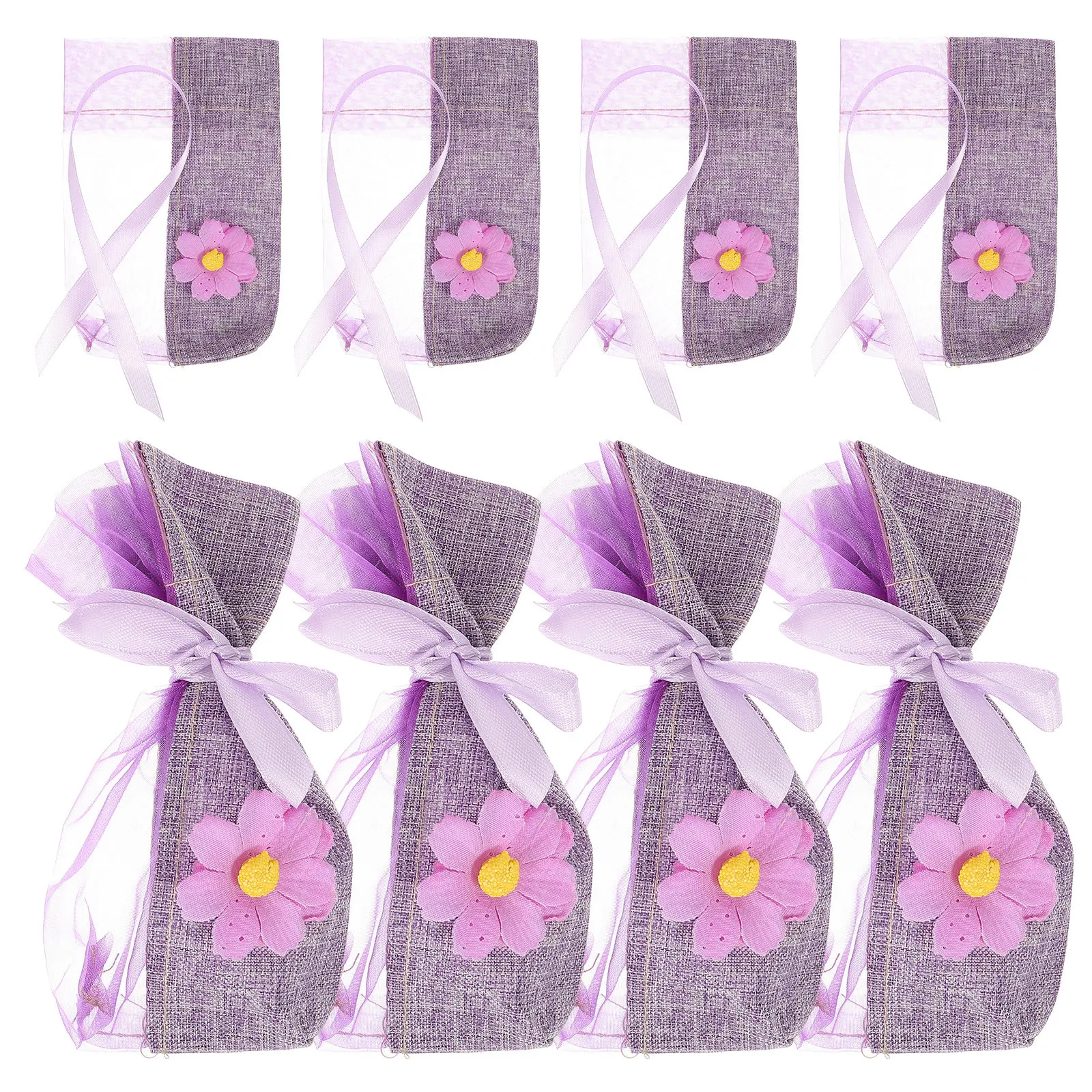 10Pcs Empty Sachet Bags Polyester Cotton Drawstring Pouch Portable Fragrance Storage Gift Small Item Holder Decorative Mesh