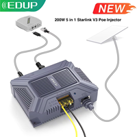 EDUP Starlink V3 Poe Injector 200W 5 in 1 GigE Passive ESD Protection with USB Type-C Power Output DC Step UP Converter 9-36V