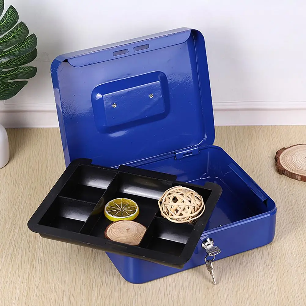 Money Box with Handle with Lock for Secure Storage of Valuables Anti-theft Metal Box