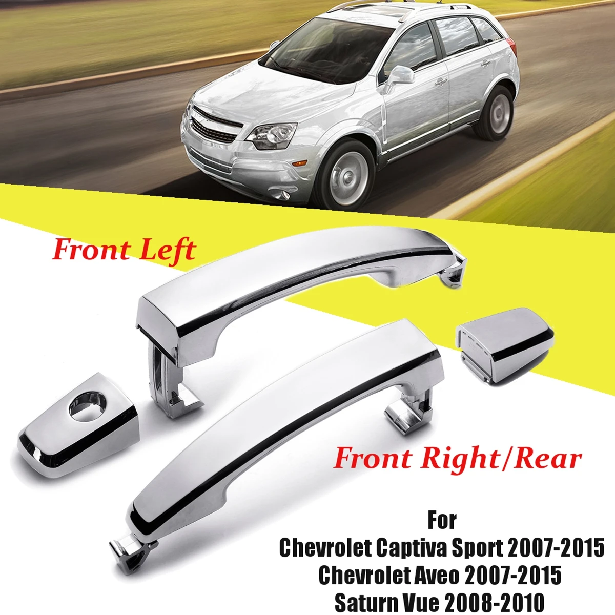 1x Front / Rear Left Right Chrome ABS Door Outer Handle Covers For Chevrolet Captiva Sport Aveo FOR Saturn Vue 96468254 96468266