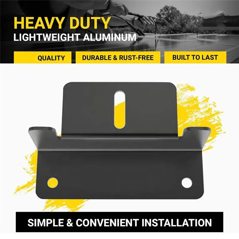 AA81-8 PCS Solar Panel Mounting Brackets Black Aluminum Solar Z-Brackets With Nuts And Bolts RV Bracket For Walls, Roofs Easy To