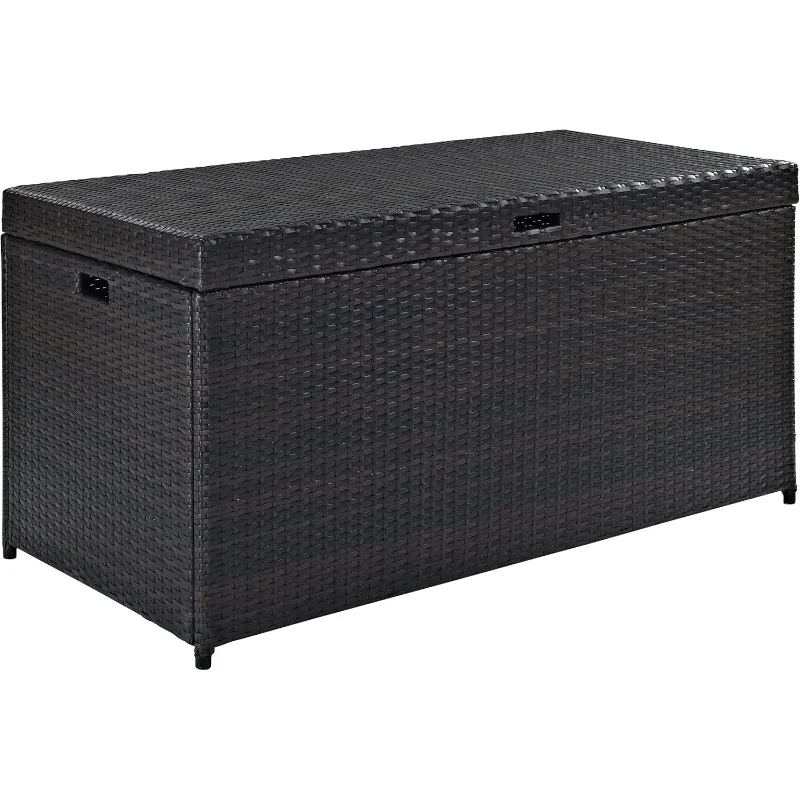 Palm Harbor Wicker Outdoor Storage Box for Patio Furniture Cushions and Pool Floats High-quality Steel Frame Designed To Last