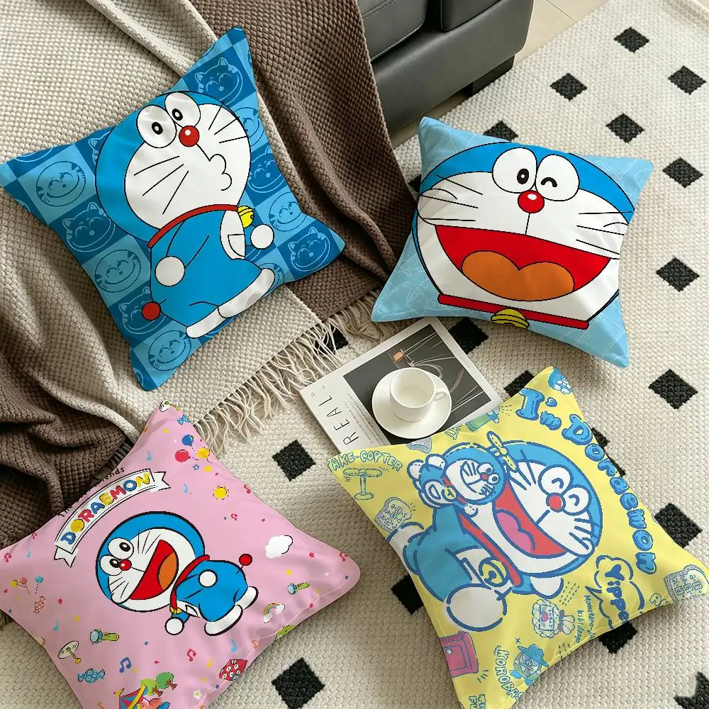 Anime D-DoraemonS Pillow Cushion Cover Pillowcase Living Room Sofa Home Decor Customized
