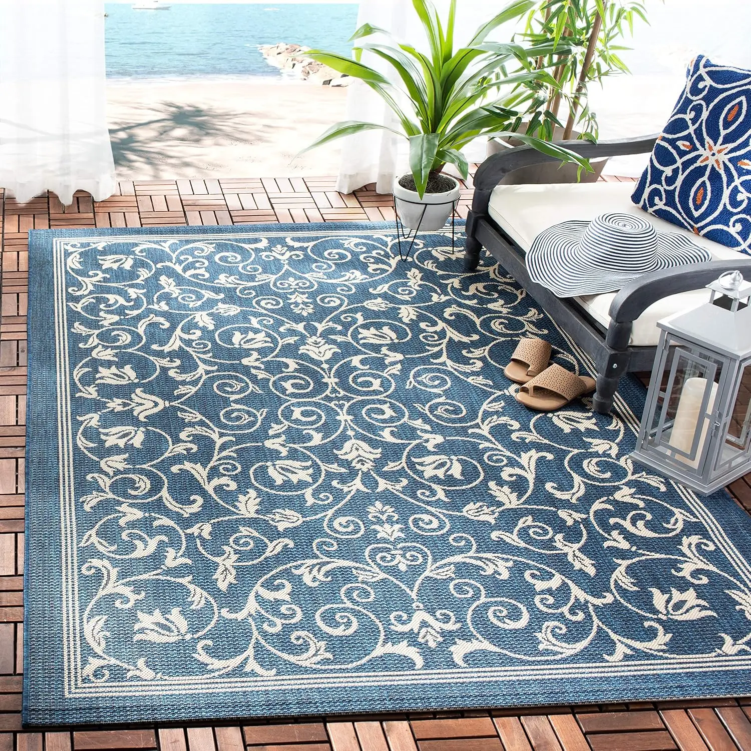 Washable Rug Outdoor Courtyard Collection - 5'3