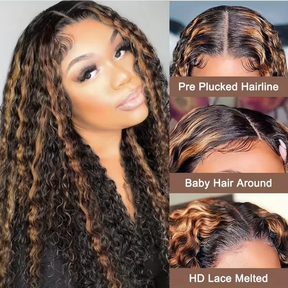 13X6 Hd الدانتيل الباروكة الأمامية P1B30 تسليط الضوء على خصلات الشعر المستعار الإنسان الملونة 427 موجة عميقة الدانتيل شعر مستعار أمامي قبل قطعها 13X4 البرازيلي 30 بوصة