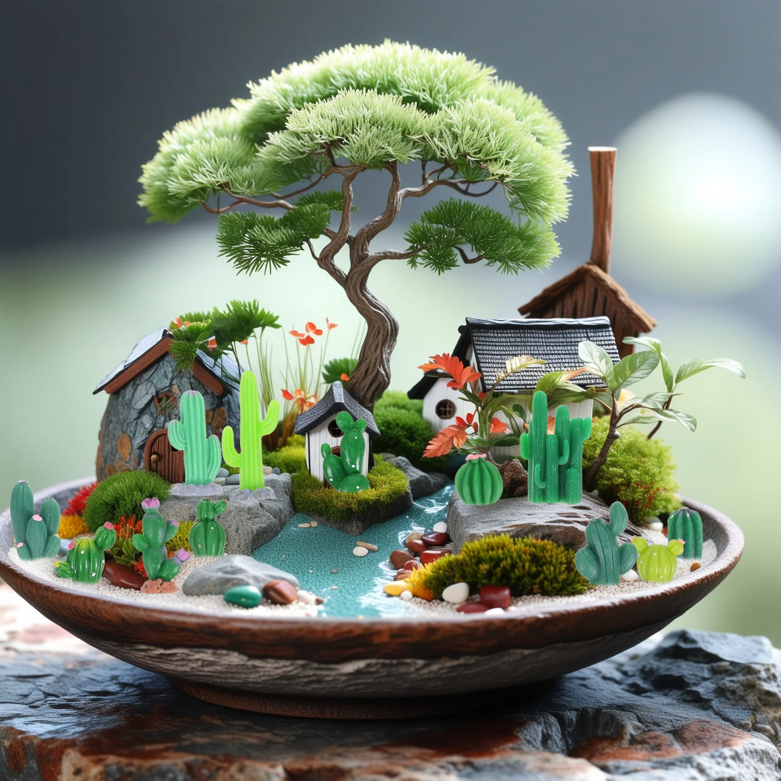 

12Pcs Cactus Micro Landscape Resin Desktop Decorations Mini Desert Scene Ornaments for Office Home Desk DIY Garden Setup