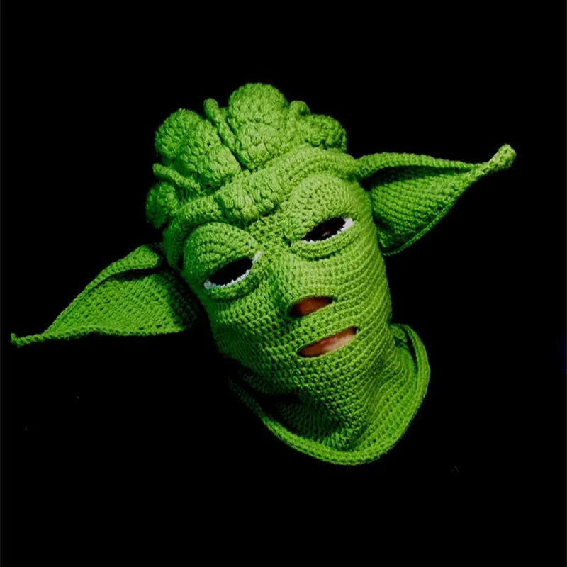 Movie Star Cosplay De Baby Yoda-Jongen Kostuum De Kind Gebreide Muts Grappige Parodie Lastig Hoofddeksels Cap Kerst Halloween
