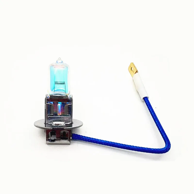 2 Pcs H3 Quartz Halogen Bulb Rainbow Blue Plasma Car Fog Lamp 12V55W Blue White Light Automobile Headlamp