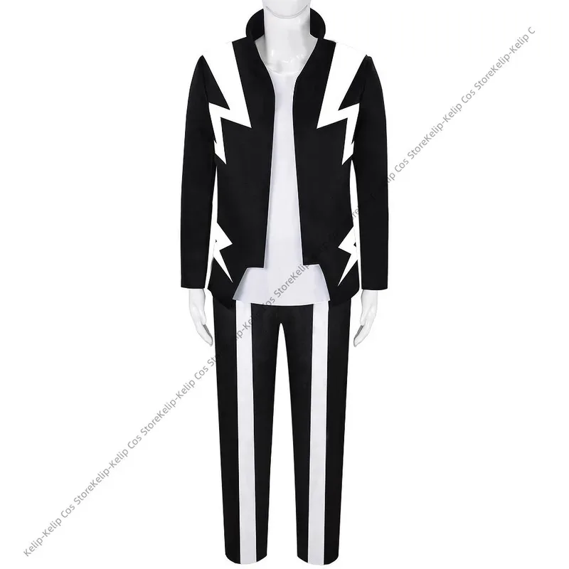 Anime My Hero Academia Cosplay Costume Kaminari Denki Short Wigs Hairpin Black Uniform Suit Halloween Christmas Party Outfit
