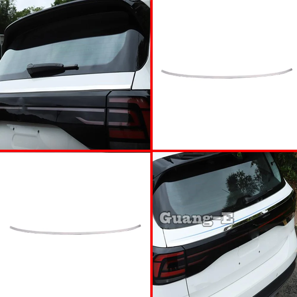 For Volkswagen VW T-cross Tcross 2019 2020 2021 2022 2023 Sticker Rear Back Door License Tailgate Bumper Frame Plate Trim Trunk