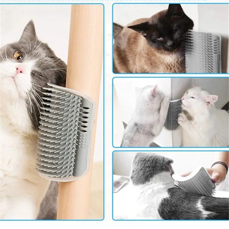 Cat Brush Comb Cat Toy with Catnip Cat Wall Brush Corner Cat Massage Self Groomer Comb Cat Rub The Face with A Tickling Comb Pet