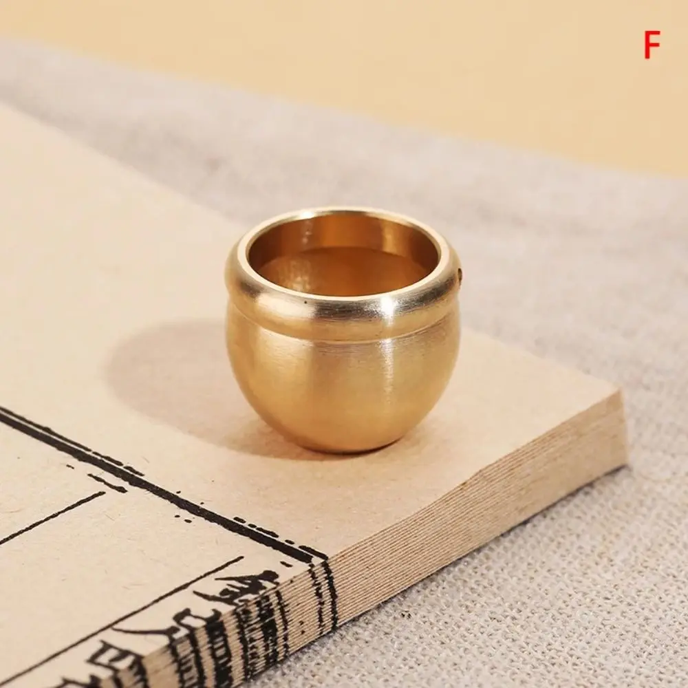 

Home Decoration Small Brass Cornucopia Handmade DIY Baifu Rice Cylinder Glossy Cornet Treasure Bowl Attract Wealth