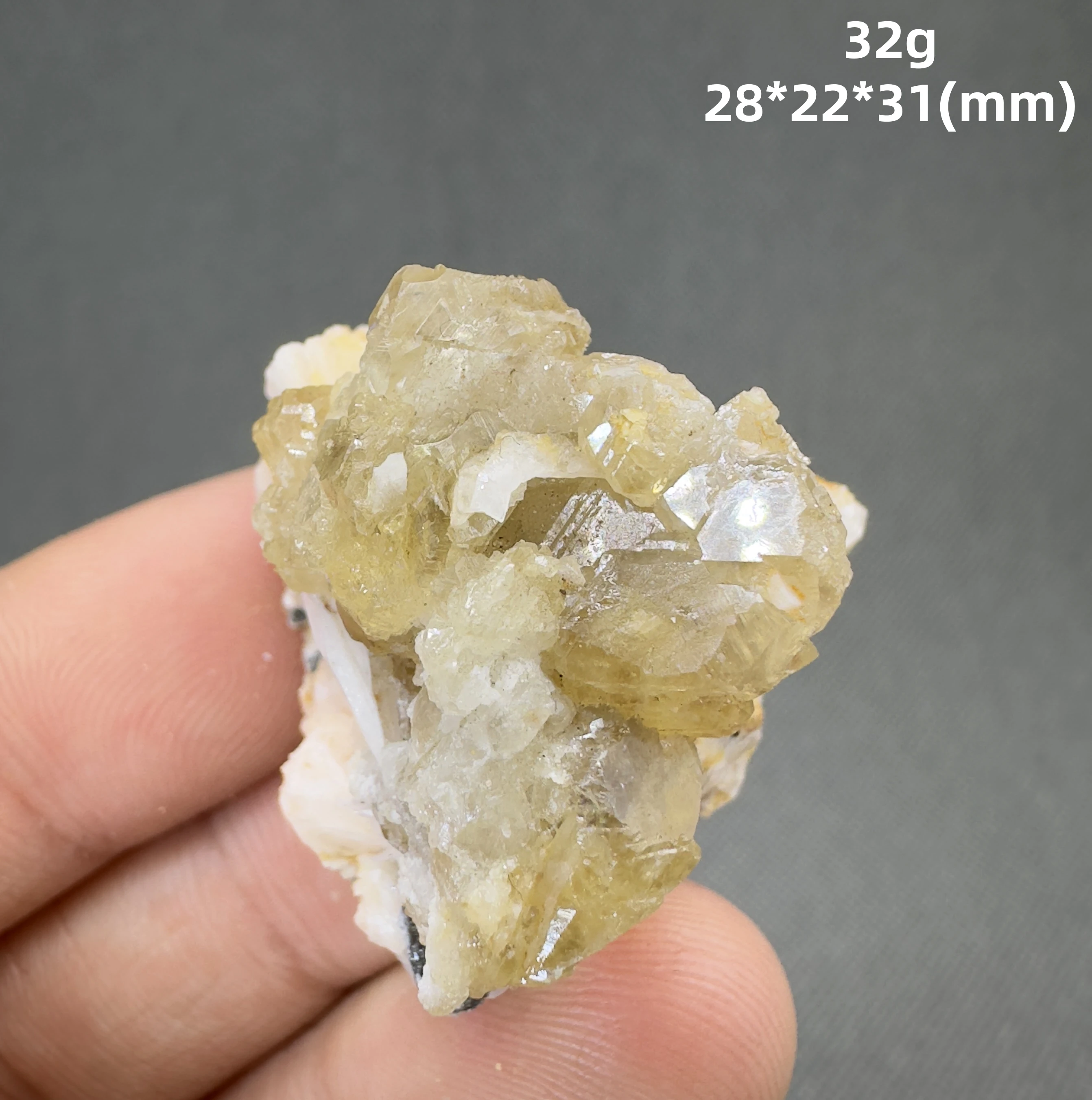 Natural Morocco Yellow fluorescence cerussite lead spar cerusite mineral specimens + healing quartz crystals and stones rock