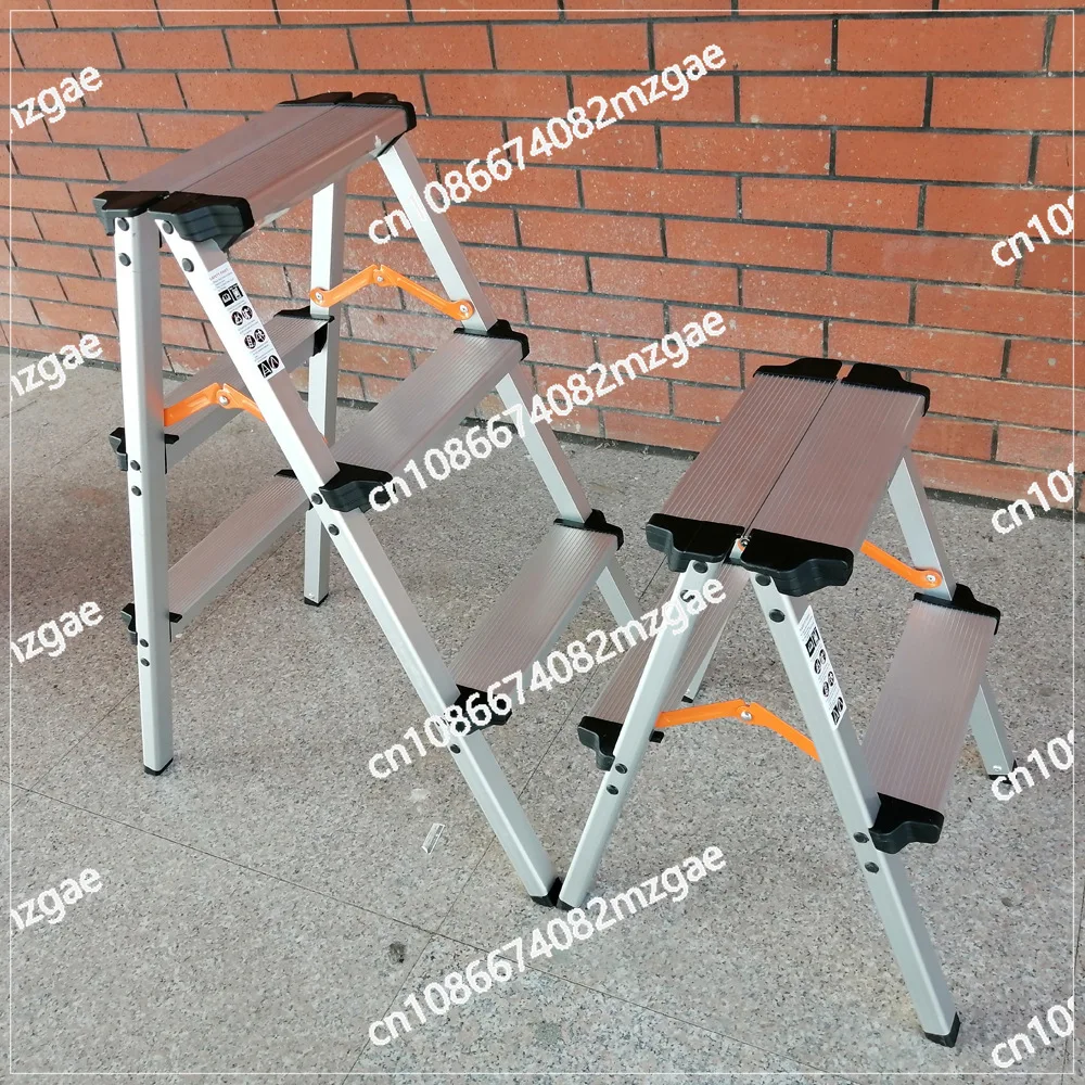 

Алюминиевая бытовая лестница с двусторонними ступенями, складная лестница-табурет и двусторонняя лестница.