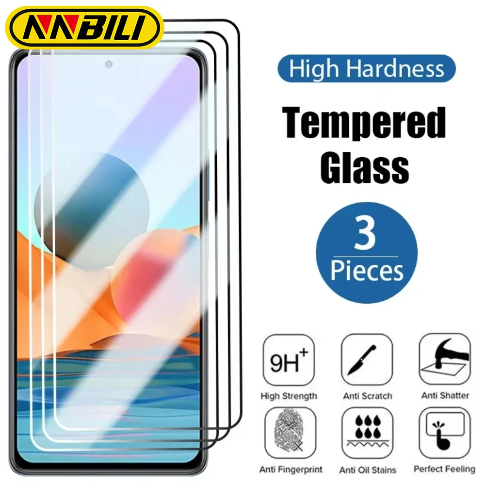 NNBILI 3Pcs Tempered Glass for Xiaomi Mi 10T Pro 9T A1 A2 A3 Lite Screen Protector for Mi 10 Lite 9 11 11i 8 SE 6 Glass