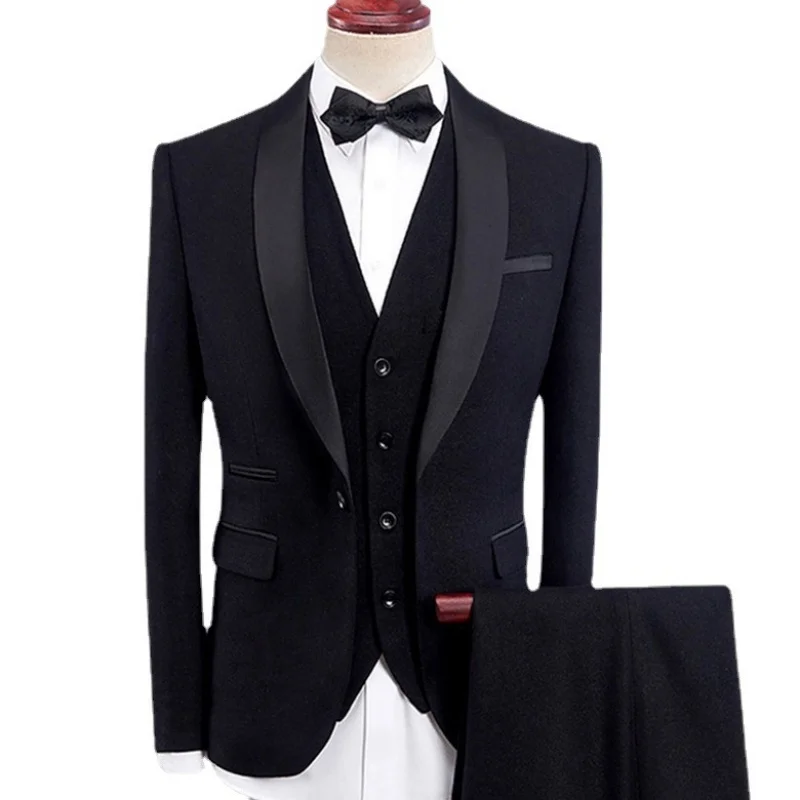 ZL12 wedding suit, men's evening dress, green fruit collar, host banquet suit, two-piece suit