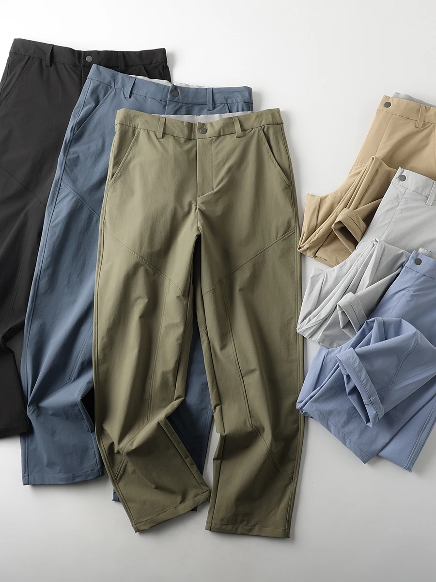 

Мужские легкие повседневные брюки для занятий спортом на открытом воздухе, дышащие, Qui Dry, стерео, с 3D, с прямыми штанинами, модные, городские, слэ