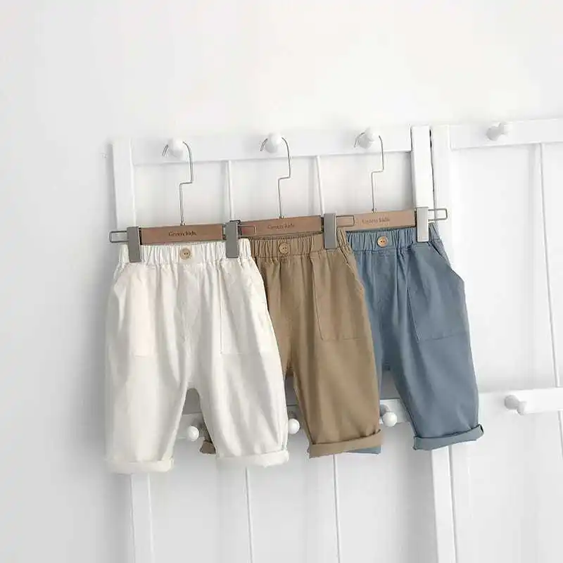 

Boys Summer orts Elastic Cool Casual Five-Quarter Length Qui-Dry Pants Breathable Comfortable Lightweight Sportswear