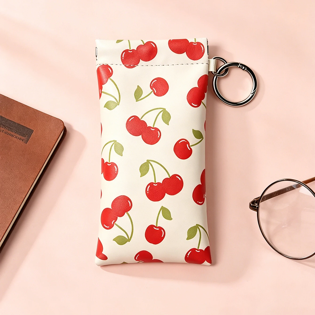 귀여운 체리 프린트 선글라스 파우치(키링 포함) 부드러 - Travel Accessories Pouch For Women 리뷰 및 가격
