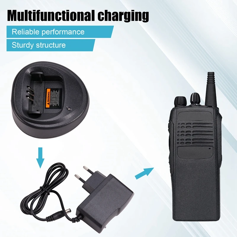 Быстрое зарядное устройство для радио для Motorola GP3188, GP3688, EP459, DEP450 В комплект входит адаптер питания, настольное зарядное устройство с одним блоком, вилка европейского стандарта