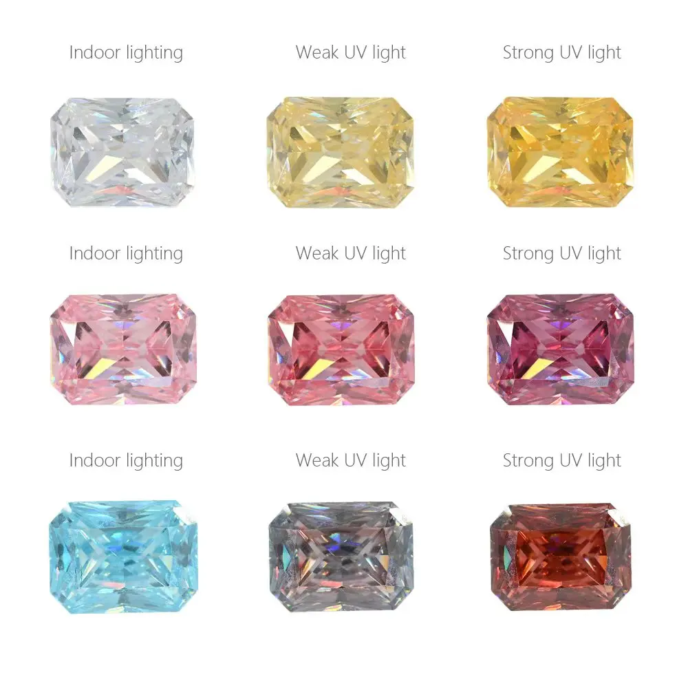 

LETMEXC Color Change CZ Color Card Changes Color Cubic Zirconia Loose Gemstone
