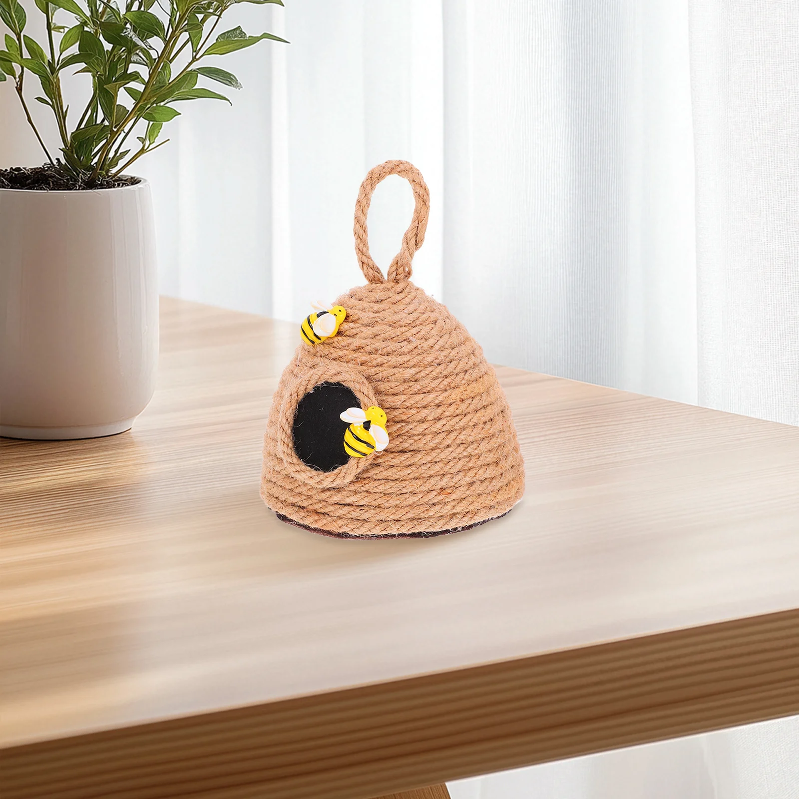 

1pcs Woven Beehive Decor, Adorable Hanging Bee Hive Ornament For Garden Balcony Home Party, Pendant, Outdoor