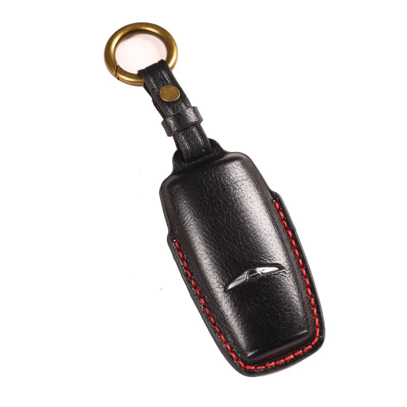 Car Key Case Cover Fob Protector Leather Keychain Holder Accessories for Hyundai Genesis 8 Button G80 Gv70 Gv80 Gv90 Bag