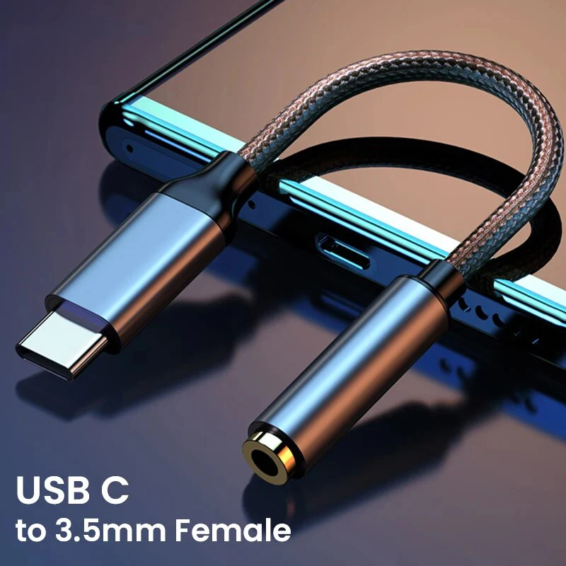 USB C to 3.5mm Female Headphone Jack Adapter Type C to 3.5mm Aux Audio Dongle Adapter for Huawei Samsung Galaxy iPad Pro Pixel