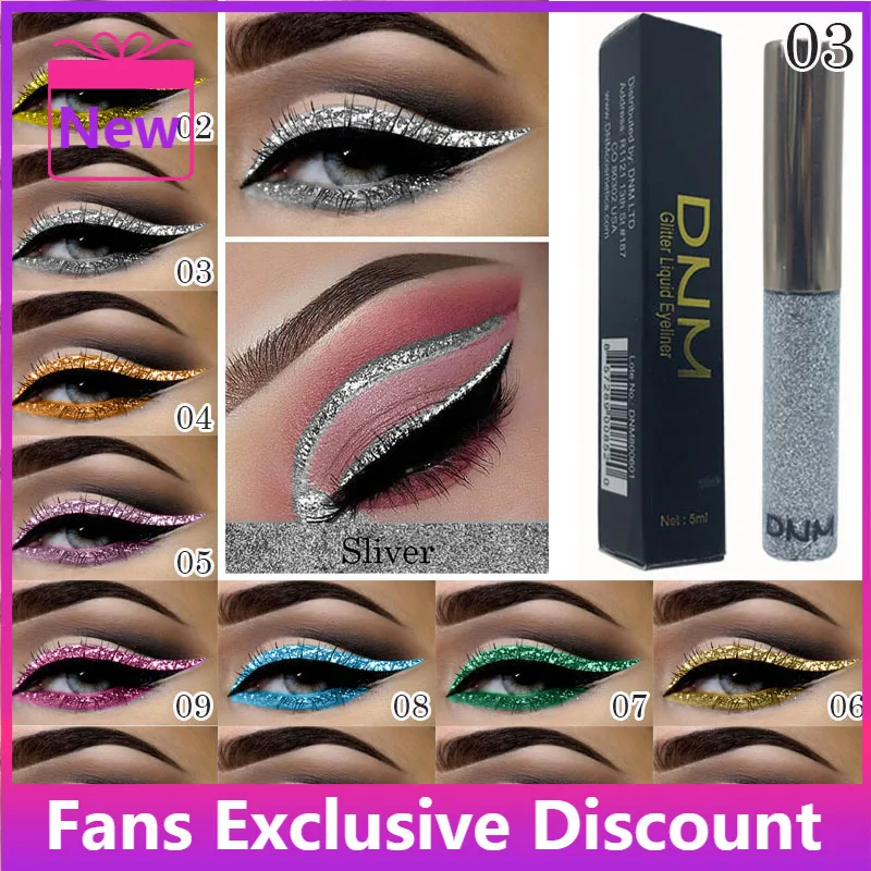 2022 Hot Shiny pearlescent Waterproof Eyeshadow Glitter Liquid Eyeliner Makeup Metallic Eye Liner Long Lasting Cosmetic Tools