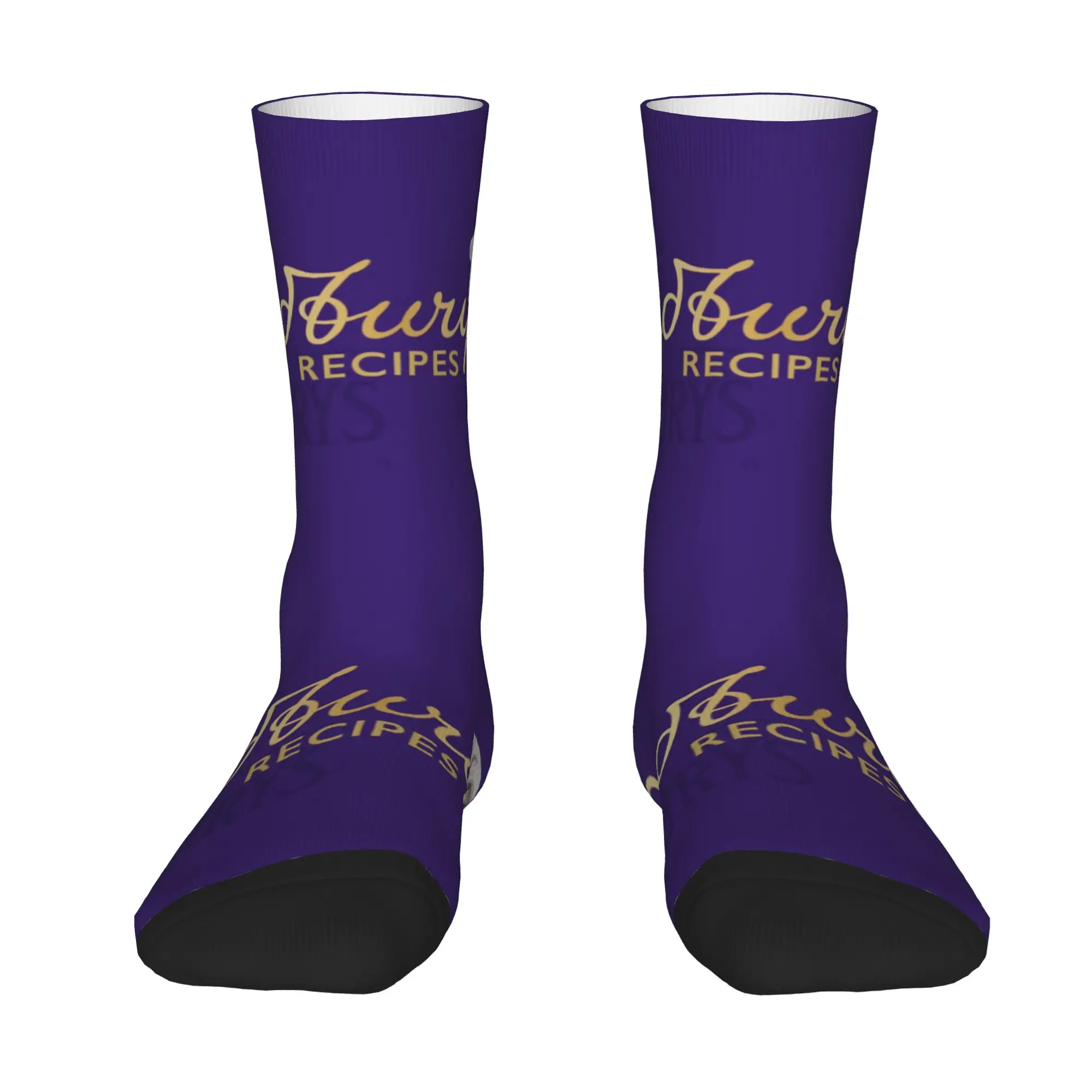 1 Pair Funny Sock Cadbury Purple Rock Seamless Pattern Printed Men Crew Socks Novelty Men's Socks