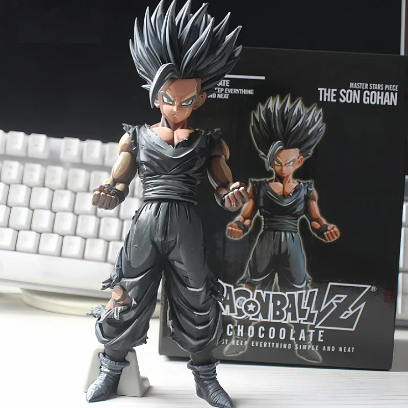 20Cm Anime Drakenbal Z Figuur Gohan Super Saiyan Chocolade Zwarte Ver. Pvc Actiefiguur Dbz Gohan Goku Coole Modellen Speelgoed