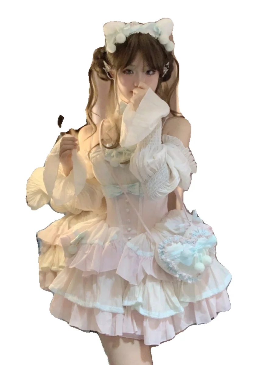 Sweet Princ Sle Lolita Dr Fairy T First Love Sensation Cake Fairy Gonna Puffy Sves Cerniera lunga ort Summer Dr