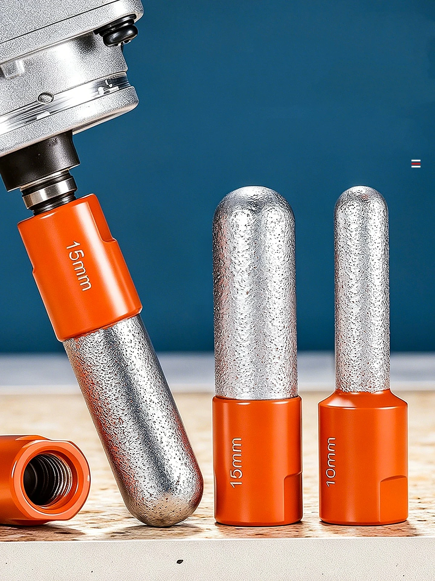 M10 Diamond Brazed Grinding Wheel Finger Milling Finger Bit Cutter Trimming Abrasive Round Head for Tile Ceramic Marble Granite