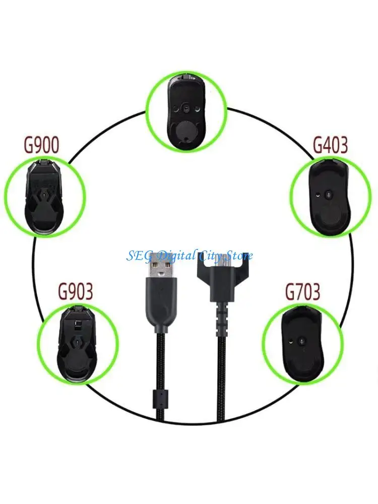 

U75B USB to Type C Mouse Cable Replacement Line Repair Wire Accessory for GPRO/GPW/G900/GPX/G903/G403/G703