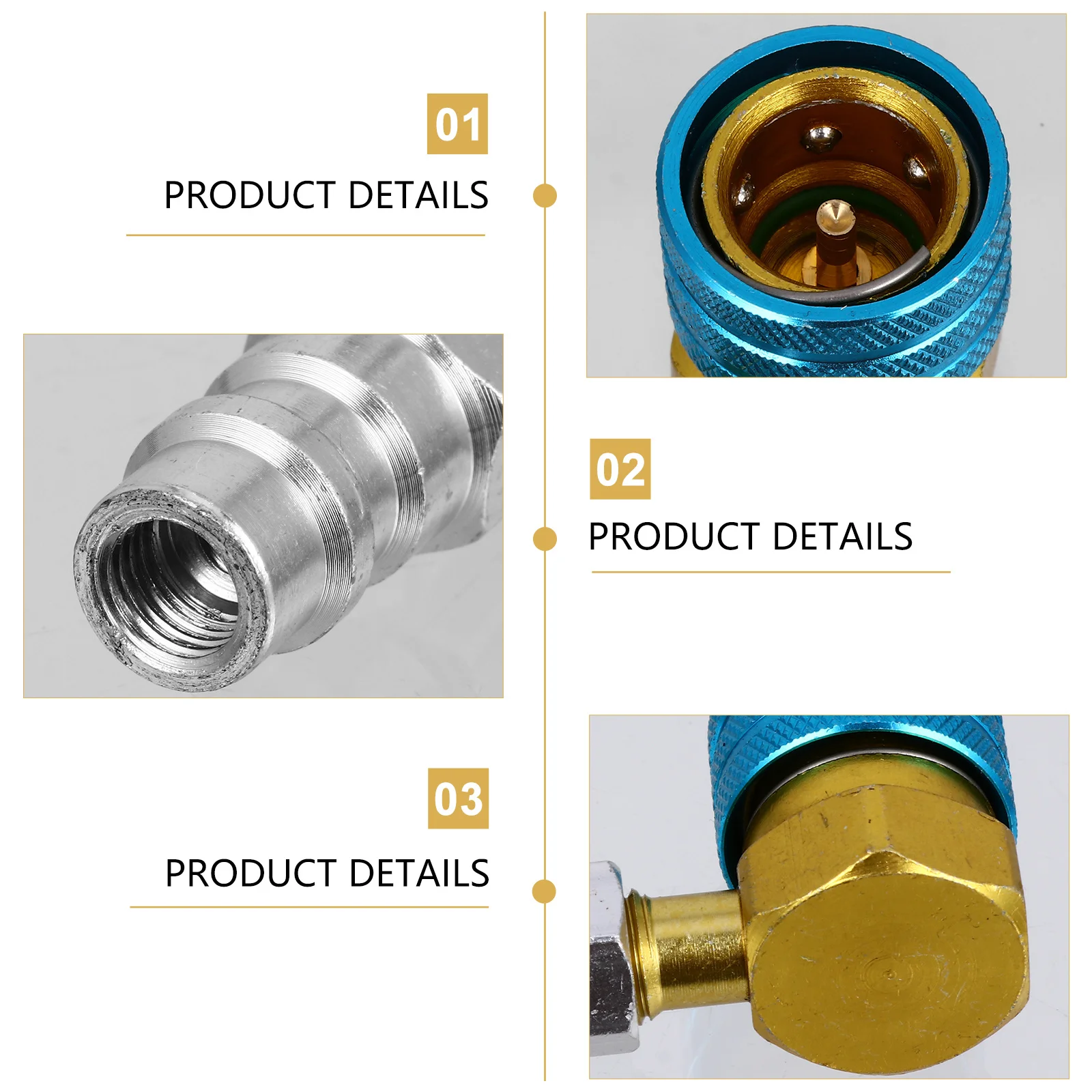 

R1234yf to R134a Low Side Quick Coupler Hose Adapter Connector Auto Shut Off Manual Coupler Air Conditioning Charging Adapter