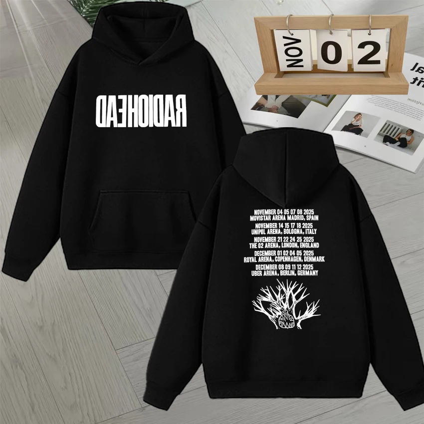 

Radiohead Tour 2025 Merch Gothic Sweatshirts Men Women Fashion High Quality Harajuku Fleece Oversized Loose Streetwear Hoodies