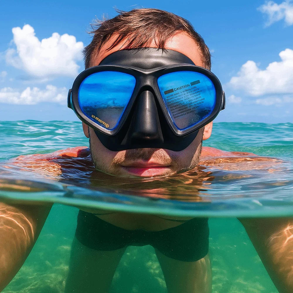 

Tempered Glass Freediving Mask J-Type Diving Mask Waterproof Diving Mask Foldable Snorkel Low Volume Snorkeling Set Snorkeling