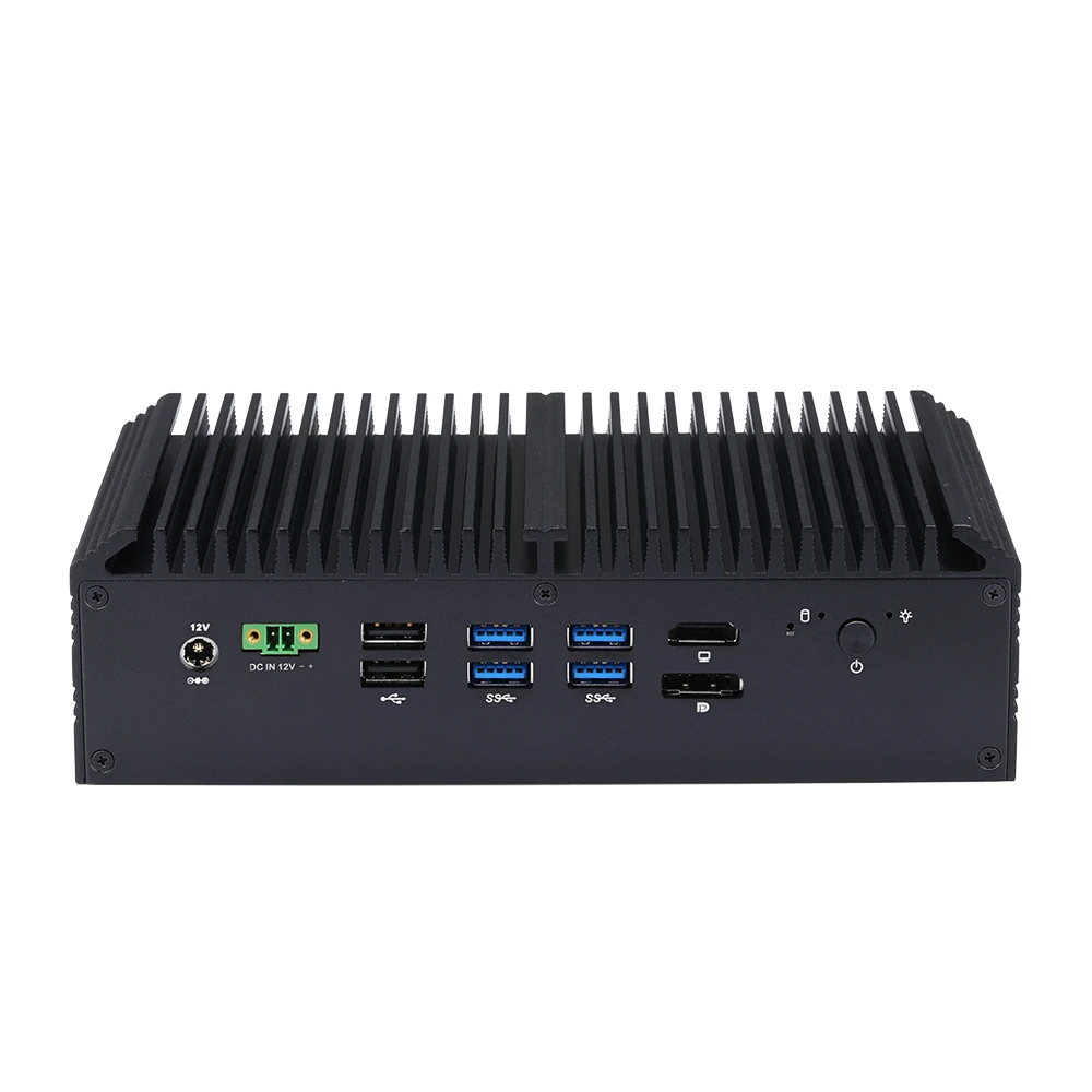 Qotom-Mini PC Q1075GE i7-10710U, dispositivo de puerta de enlace de seguridad sin ventilador, 8 Lan, Firewall