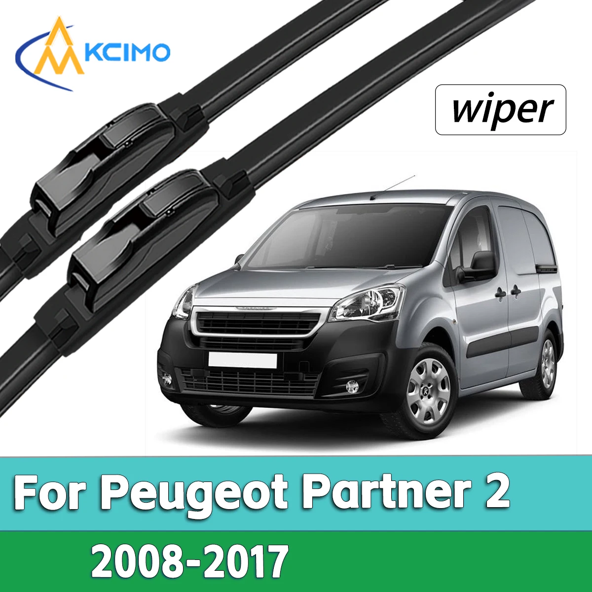 

High Quality Natural Rubber Front Wiper Set Compatible For Peugeot Partner 2 2008-2017 Direct Replacement Car Parts