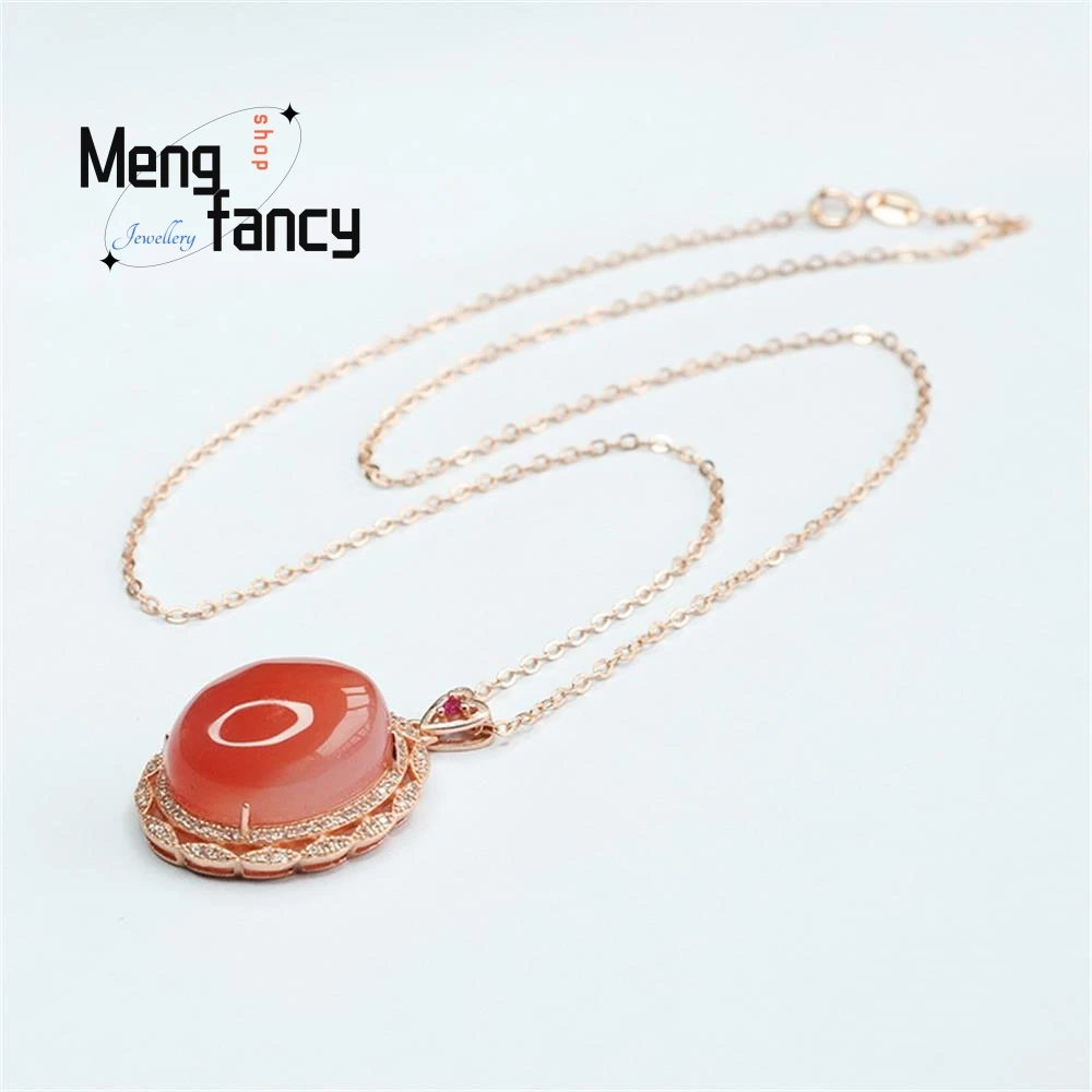 Natural Salt Source Agate Dove Egg Pendant Simple Elegant High-grade Luxury Quality Fine Jewelry Exquisite Fashion Holiday Gifts