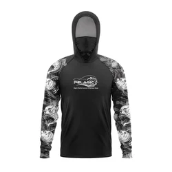Pelagic Gear New Fishing Apparel Summer Men Long Sleeve T Shirt Fish Sun Protection Breathable Hooded Face Mask Angling Clothing