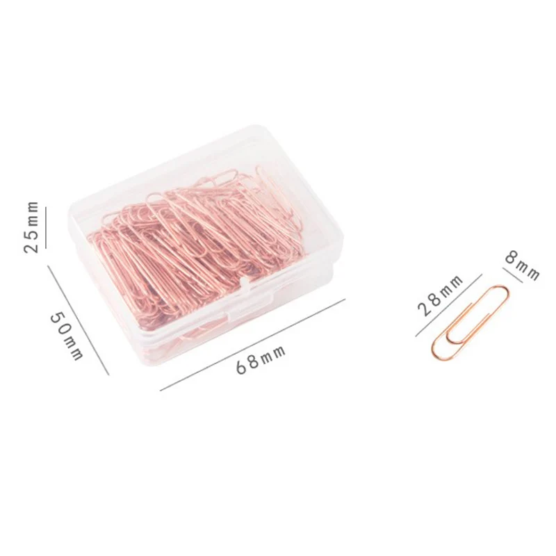 50/120pcs Mini Rose Gold Silver Note Paper Clips Decorative Gold Binder Shape Decor Stationery Supplies For Office Clips