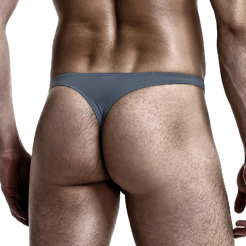 3-Pack of Thongs for Male Students, Ice Silk Sexy Temptation T-Shaped Briefs, Low-Waist Youth Breathable Woolen Single Thongs